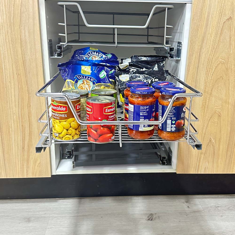 Cesta Cromada Extraíble Cierre Suave
