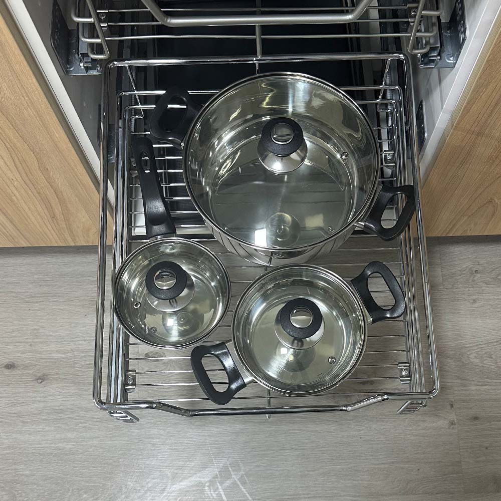 Cesta Cromada Extraíble Cierre Suave