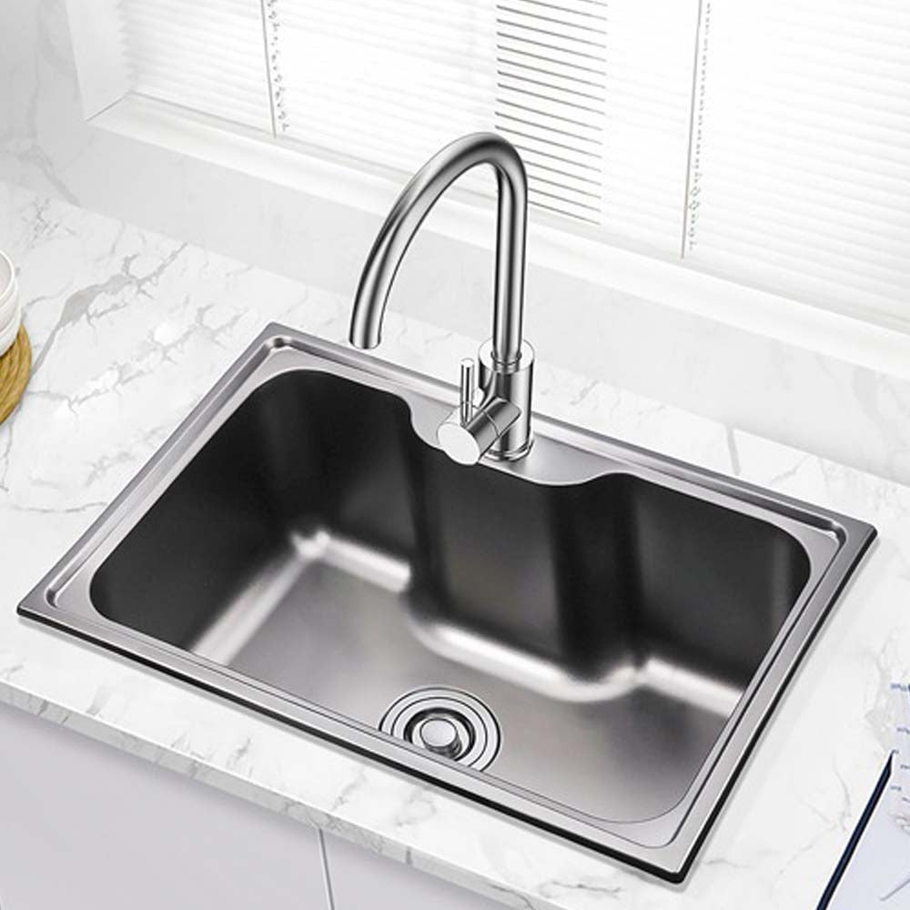 Lavaplatos sobre Cubierta Acero Inoxidable Simple 600x420x200 mm