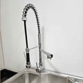 Llave Monomando Lavaplatos Espiral Acero Inoxidable