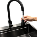 Llave Monomando Lavaplatos Extensible Negra