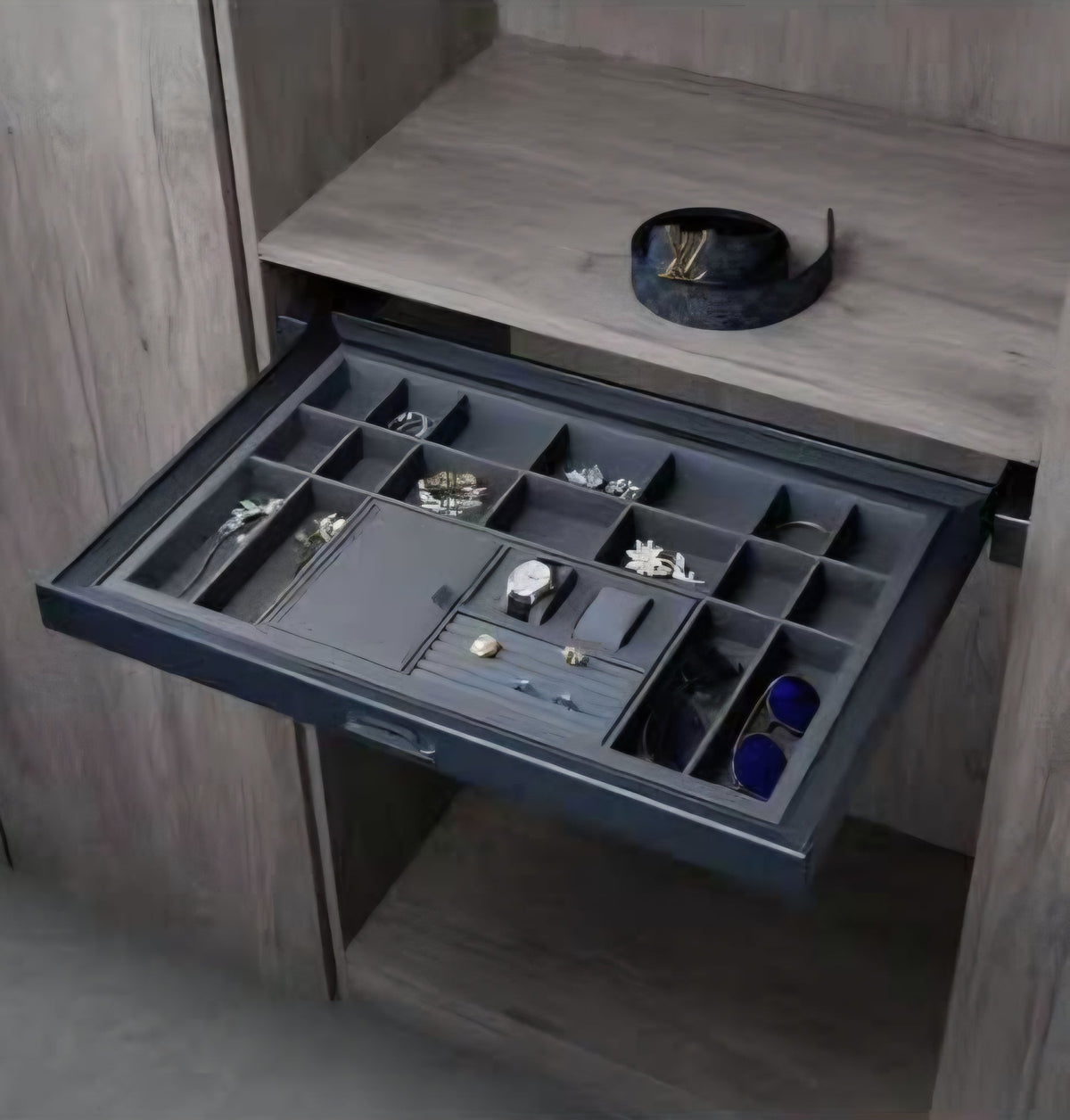 Organizador de Joyas y Accesorios Gris Grafito