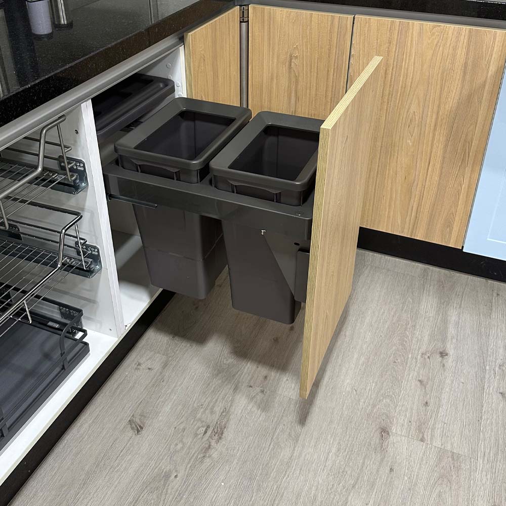 Basurero Reciclaje 2 Contenedores Antracita (36 L)