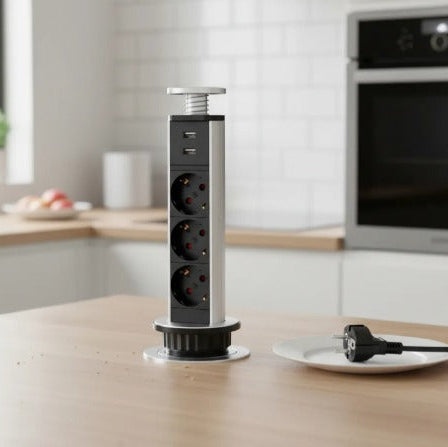 Torre de Enchufes Empotrable para Cocina