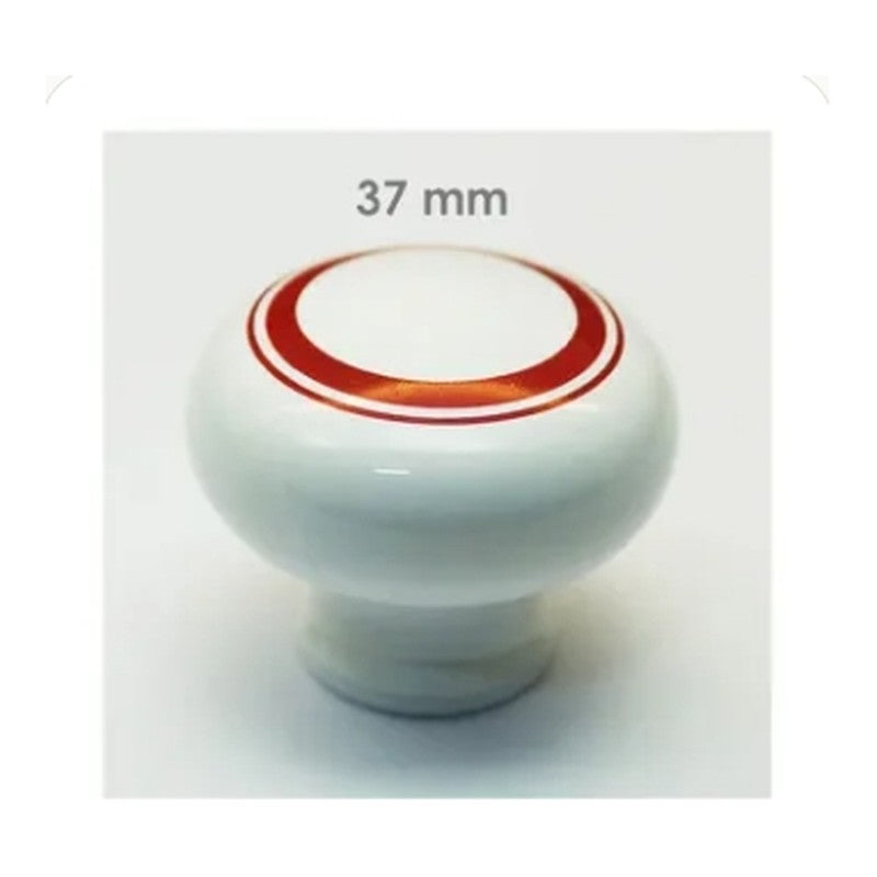 Pack 10 · Tirador Pomo Blanco- Rojo 5231 Stamp