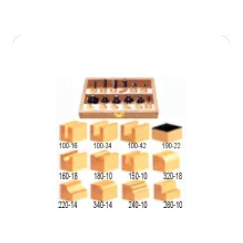 Juego Fresas 12 Piezas Eje 1/4 2 Filos Timberline